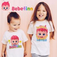 Bebefinn เสื้อแขนสั้นลำลองสำหรับเด็กเสื้อยืดเด็กหญิงเด็กชายการ์ตูนเสื้อยืดสำหรับเด็ก