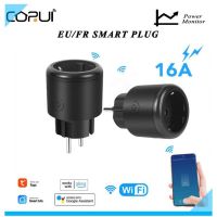 ❄♙ CORUI 16A WiFi EU Tuya Smart Plug Wireless Remote Voice Control Power Monitor Timer Socket Smart Life APP For Google Home Alexa