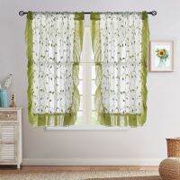 【HOT】►❦♤ Embroidery Short Tulle Curtains Glass Door Sheer Drapes Room Boom