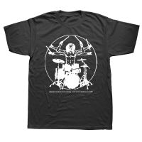 Funny Drums Da Vinci T Shirts Graphic Streetwear Short Sleeve Birthday Gifts Summer Style Vitruvian Drummer Vintage T-shirt