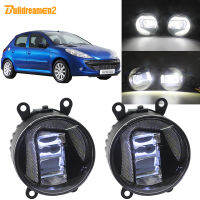 Buildreamen2 For 2009 2010 2011 2012 Peugeot 206+ T3E Car LED Projector External Fog Light + Daytime Running Lamp H11 12V