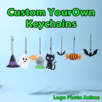 【CW】☒✉  Custom Logo Keychain Cartoon Pendant Photo Flash Transparent Printing Personality Holographic Anime Chains