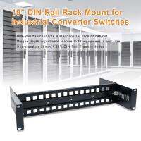 [COD]19นิ้ว Rackmount Din Rail Kit อลูมิเนียมความแข็งแรงสูงปรับ Rack Mount Din Rail ชั้นวาง (สีดำ)