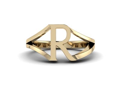 แหวนตัวอักษร R ทองคำ 14KT