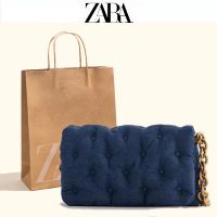 ZARAˉRiveted Denim Bag 2023 Fashion Bag Large Capacity Heavy Chain Versatile One Shoulder Crossbody Bag