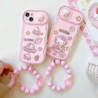 (Bishop Belle)Sanrio Hello Kitty น่ารักพร้อมสายคล้องเลนส์โทรศัพท์ถังขยะ,สำหรับ iPhone 14 13 12 11 Pro ฝาหลังกันตก