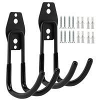 2 Pack Garage Hooks Double Hooks Wall Hooks for Wall Mount Heavy Duty Storage Power Tools Ladder Utility