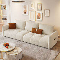 GAZZSI Cream Style Fabric Sofa Living Room Modern Light Luxury Inline Italian Fabric Latex Sofa