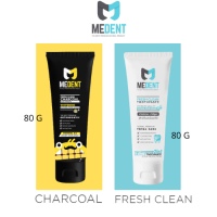 MEDENT Charcoal ยาสีฟันสำหรับคนจัดฟัน ขนาดใหญ่ 80g / MEDENT 2in1 ยาสีฟันระงับกลิ่นปาก ขนาดใหญ่ 80g