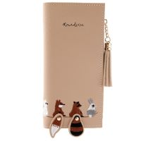 Lovely Cartoon Animals Long Leather Wallet Female Coin Purse Hasp Zipper Purse Women Girl Card Holder