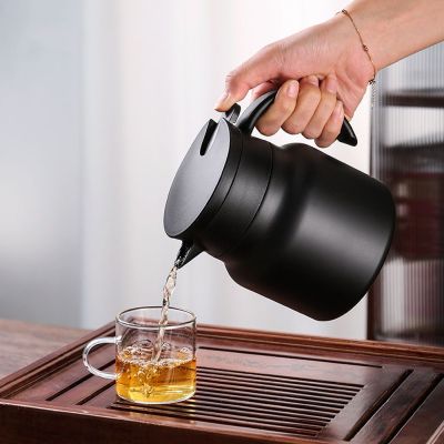 กาน้ำชาสแตนเลสตุ๋นในครัวเรือนความจุขนาดใหญ่พร้อมกาต้มน้ำฉนวนกาต้มน้ำชากาต้มน้ำกลางแจ้งหม้อกาแฟ