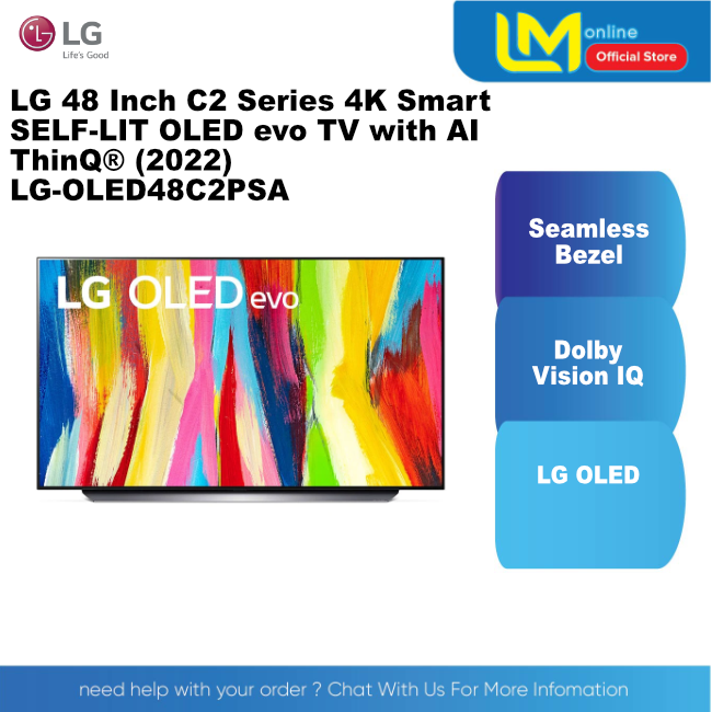 LG 48 Inch C2 Series 4K Smart SELF-LIT OLED evo TV with AI ThinQ ...