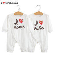 เสื้อกันหนาวเด็กอ่อนแขนยาว Papamama บอดี้สูทสำหรับรูปร่างผอม AAANewborn สำหรับฤดูร้อนกางเกงเปิดของเด็กทารก