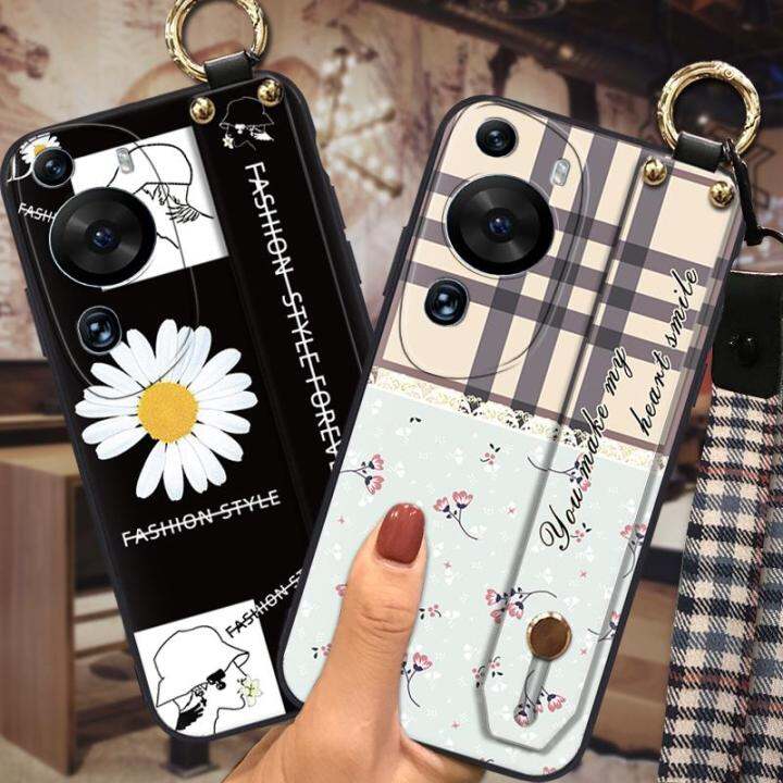 simple-lanyard-phone-case-for-huawei-p60-art-phone-holder-durable-cute-silicone-small-daisies-original-wrist-strap-soft