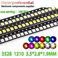 100pcs Super Bright 3528 1210 SMD LED Red Green Blue Yellow White RGB Orange Pink LED Diode 3.5x2.8x1.9mm