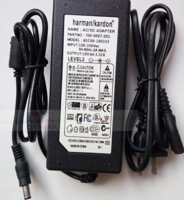 อะแดปเตอร์3.33A 18V สำหรับ Harman Kardon Dr. Dre Beatbox ลำโพงแหล่งจ่ายไฟ BSC60-180333 Charger