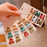 6PCS/Set Girls Korean Small Solid Color Leopard Hair Claw Hair Clips/ Ladies Plastic Small Hair Crab Claw Hiar Clips Set / Women Fashion Sweet Exquisite Small Clip Barrettes / Girls Daily Lovely Fairy Headwear Hair Accessories