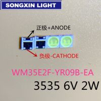 【✆New✆】 QFERF SHOP ลูกปัดหลอดไฟ Led Smd สำหรับ Wooree แสงส่องจากด้านหลังแอลอีดีแอลซีดีลูกปัด6 V 1 W 3535 3535ลูกปัดสีขาวเย็น100ชิ้น