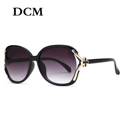 DCM Vintage Sunglasses Women Brand Designer Oval Big Frame Sun Glasses Lunette De Soleil UV400
