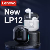 Lenovo LP12 Earphone Wireless Bluetooth 5.1 Earbuds Translucent Charging Compartment Headphones Dual HD Mic Call Headset 250mAh Over The Ear Headphone