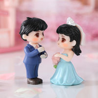 1คู่มินิภูมิทัศน์ขนาดเล็ก Figurines DIY เพชรประดับงานฝีมือพลาสติกบ้านตุ๊กตาการตกแต่งบ้านสวนนางฟ้า