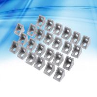 50pcs 2020 Aluminum Alloy Angle Bracket Joint Corner Angle L Bracket Fastener for T Slot Aluminum Extrusion Profile Hand Tool Parts Accessories