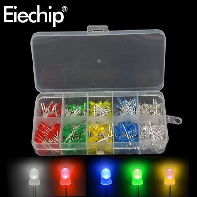 100pcs/lot 5mm 3mm LED Diode Assorted Kit White Green Red Blue Yellow  DIY Light Emitting Diode F5 Dides Kit Electrical Circuitry Parts