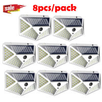 24810PCS ไฟพลังงานแสงอาทิตย์กลางแจ้ง100 LED โคมไฟติดผนัง PIR Motion Sensor โคมไฟกันน้ำไฟ LED สำหรับตกแต่งสวนถนน