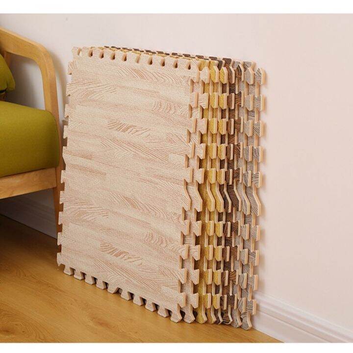 Eva Foam Wooden Baby Puzzle Mat Gym Interlocking Sports Tile Crawl Rug