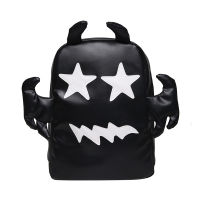 Spot parcel post2023 New Cartoon Ghost Backpack Hip-Hop Street Schoolbag Korean Large Capacity Niche Students Leisure Backpack Female