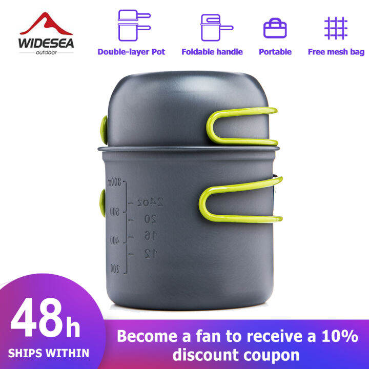 Widesea Ultralight Camping Cooking Utensils Outdoor Tableware Pot Set
