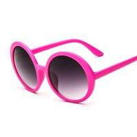 【YF】▬∈☌  Pink Round Sunglasses Woman Brand Designer Glasses Female Big Frame Plastic Color Mirror Oculos De Sol Feminino