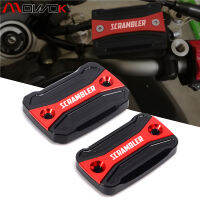 Black&amp;Red&amp;Titanium With LOGO Scrambler For Scrambler IconFull ThgrottleDesert Sled 2019- Brake Fluid Reservoir Cover Cap