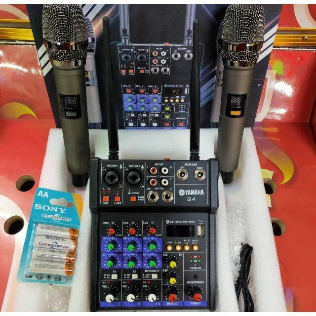 YAMAHA 4 CHANNEL MIXER POWER WITH WIRELESS MICROPHONE G4 Lazada PH