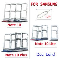 Original SIM Card Chip Slot SD Card Tray Holder Adapter Replacement Part For Suitable For Samsung Galaxy Note 10 Plus / Note 10 Lite With Pin