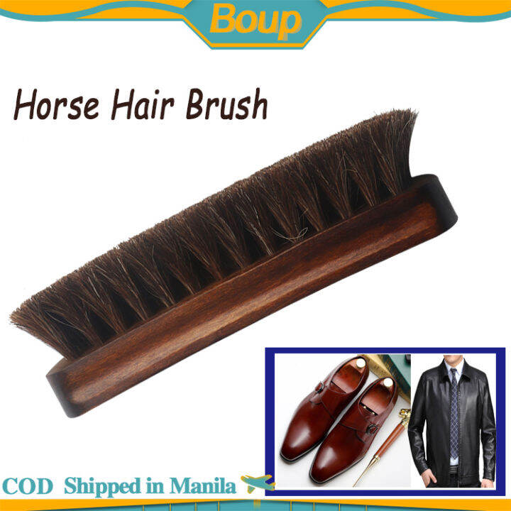 Horsehair Shoe Brush Polish Brushes Care Clean Daubers Applicators