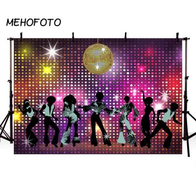 【❂Hot On Sale❂】 liangdaos296 Mehofoto ฉากหลังปาร์ตี้คืนดิสโก้80S 90S วินเทจ,นักเต้นเรืองแสงอุปกรณ์ประกอบฉากบูธถ่ายภาพของตกแต่งพื้นหลังวันเกิด
