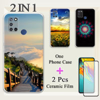 แบบ2 IN 1สำหรับ Realme C17 7i เคสโทรศัพท์พร้อมฟิล์มกันรอยกันกระแทกป้องกันหน้าจอเซรามิกแบบโค้ง