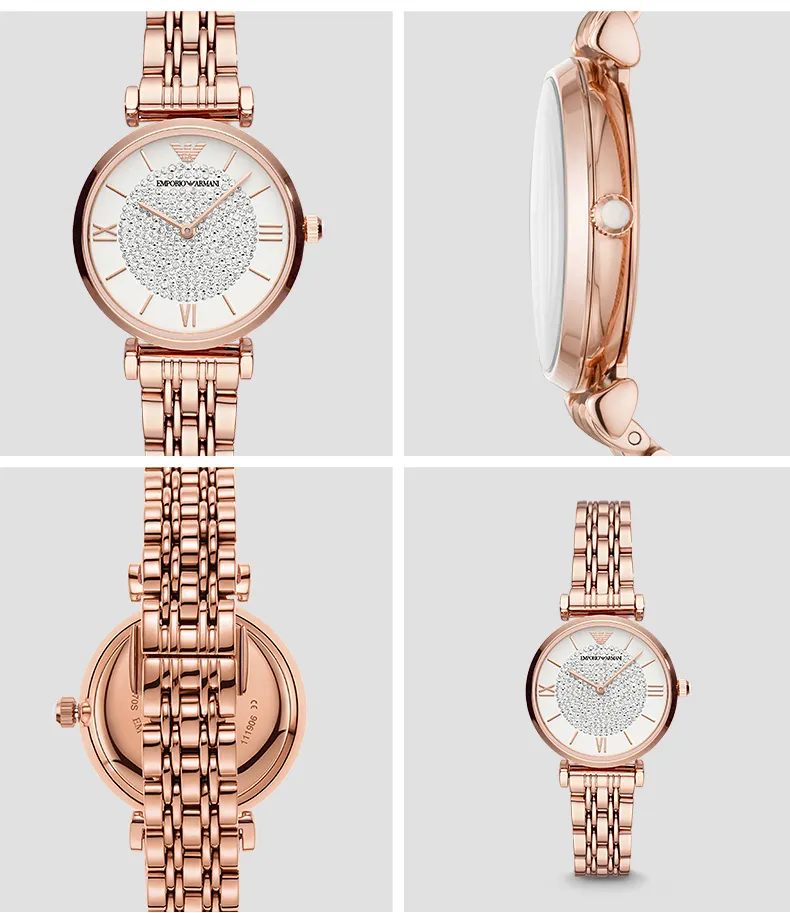 Armani Armani watch female gypsophila female watch set diamond British watch  Emporio Armani watch 