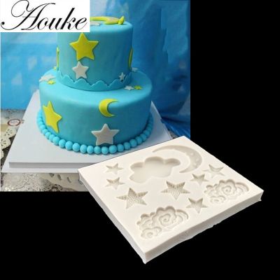 ▬❇☊ Aouke Stars Cloud Moon Shaped Silicone Cake Mold Kitchen Baking Mold Silicone Cake Decorating Tool Cake Mold Pastry Tool