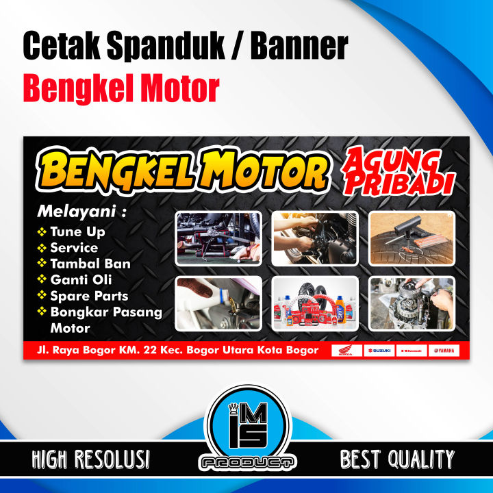Cetak Spanduk Banner Bengkel Motor Lazada Indonesia