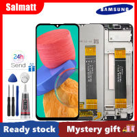 Salmatt ต้นฉบับสำหรับ Samsung Galaxy M33จอแสดงผล LCD แบบสัมผัสหน้าจอกระจกกันรอยดิจิตอลสำหรับ Samsung M33 M336 SM-M336B LCD,SM-M336B /Ds พร้อมกรอบกลางสำหรับ Samsung M33