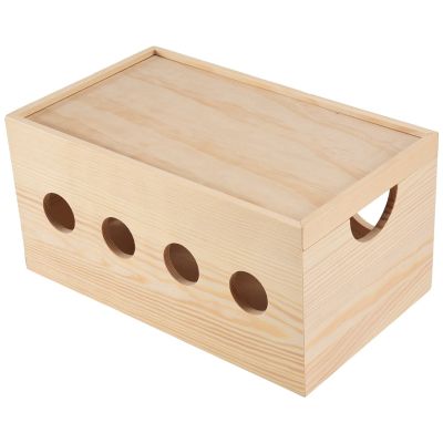 Wood Style Cable Organizer Box, Wire Organizer Home and Office Cable Organizer for TV, Computer Hide and Power Strip