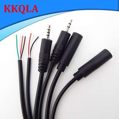 QKKQLA 25CM 2.5mm Mono 3pole 4pole Connector Cable Male Female Plug 3pin Extension Wire DIY Audio Repair Cable Adapter