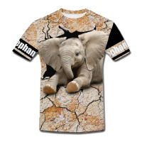 2023 new2022 Mens Summer Cartoon Animal Elephant 3D Printing T-shirt Harajuku Fashion Streetwear Short Sleeve Tee