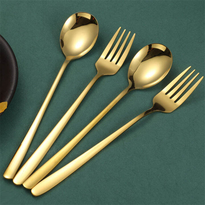 Stainless Steel Golden Korean Cutlery Korean Style Flatware Dining