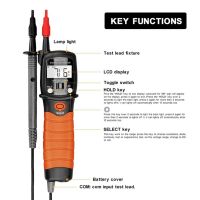 ZZOOI Digital Voltage Tester Multimeter Pen Type 600V Backlight LCD Display DC/AC Voltimeter Capacitance Meter Continuity  Date Hold