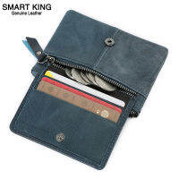 Smart King New Retro Mini กระเป๋าสตางค์สั้นสำหรับผู้ชายและผู้หญิงหนังวัวแท้ Casual Coin Purse Multifunction Card Holders