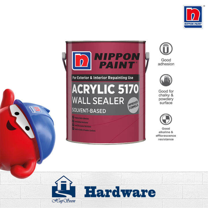 5L / 20L Nippon Paint Acrylic 5170 Wall Sealer SolventBased Exterior & Interior Repainting Use