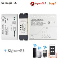 1/2/4 Channel Tuya Zigbee Smart Switch Module WIfi Relay DIN Rail RF433 Remote Control Works with Alexa Google Zigbee Hub